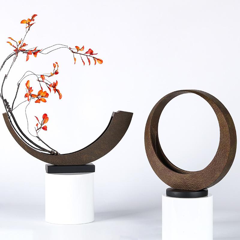 Rakuten - インテリア 花瓶 花器 陶器 置物 侘寂 ワビサビ 和モダン アート オブジェ 芸術的 雑貨 おしゃれ 卓上 玄関 リビング 床の間 茶室 書斎 展示 飾り 上品 高見え アンティーク調 アジアン シック シンプル