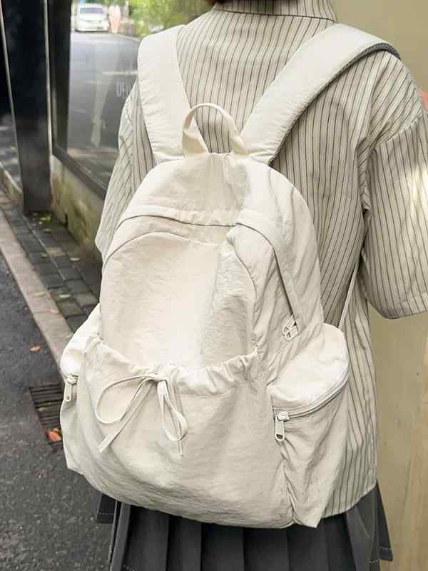 レディース リュック バレエ風 シンプル 無地 軽量 大容量 A4対応 通学 スクールバッグ カジュアル 万能 トレンド 普段使い デイリー 大人可愛い