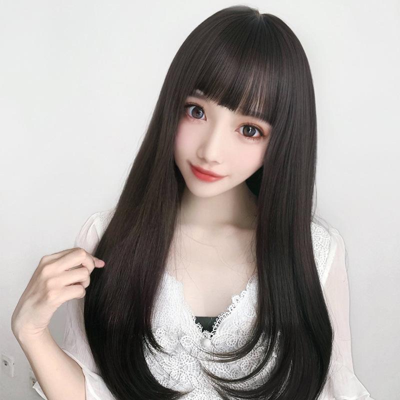 レディース フルウィッグ セミロング ミディアム ロブ 内巻き ワンカール ぱっつん前髪 自然 リアル かつら 普段使い コスプレ トレンド 小顔効果 大人可愛い デイリー ウィッグ