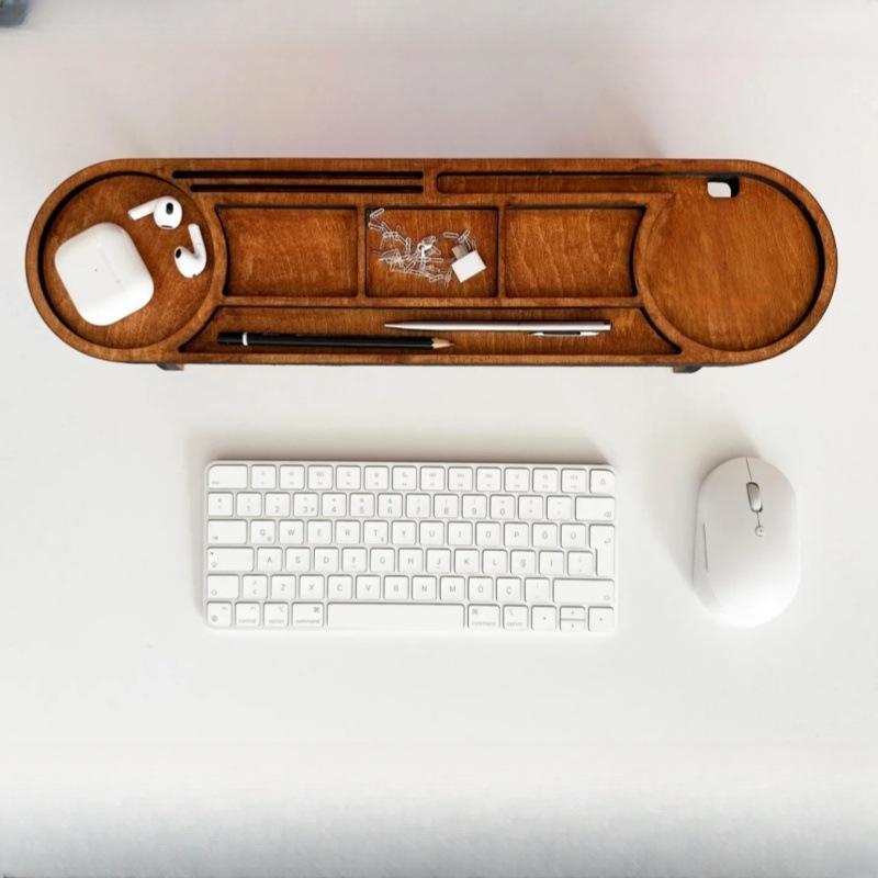 デスクオーガナイザー 卓上収納 木製 スマホスタンド ヘッドホンスタンド 収納ラック ホルダー デスク用品 事務用品 整理整頓 おしゃれ 省スペース ナチュラル インテリア ウッド