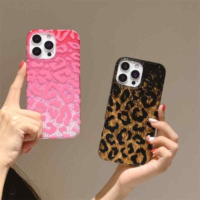 乐天商城 - iPhoneケース スマホケース レオパード柄 金箔 耐衝撃 iPhone16 Pro Max iPhone15 iPhone14 個性的 トレンド 高見え 大人可愛い おしゃれ かわいい ブラウン