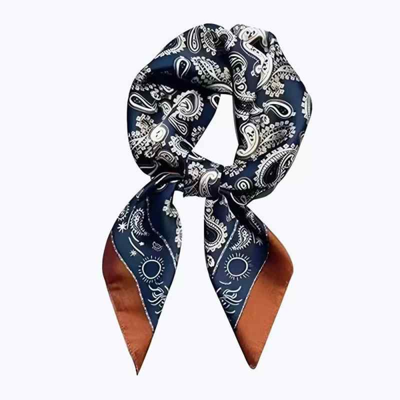 Japanese Wrapping Cloths - レディース スカーフ ペイズリー柄 レトロ 上品 大人可愛い トレンド 春 夏 普段使い ファッション小物 首飾り シルク風 きれいめ カジュアル アクセサリー バンダナ