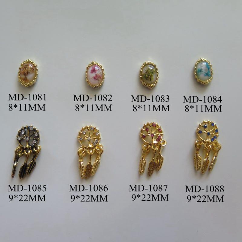 Flowers - レディース ネイルパーツ メタルパーツ ドリームキャッチャー ドライフラワー モチーフ 合金 デコパーツ 5個入り 50個入り セルフネイル ハンドメイド レジン 封入 素材 ネイルアート アクセサリーパーツ ジェルネイル おしゃれ