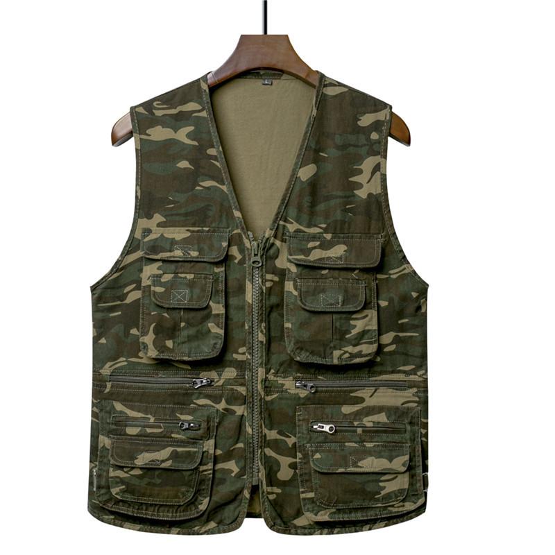 メンズ ベスト 中高年 シニア 綿素材 大きいサイズ 6XL 多機能ポケット フィッシングベスト アウトドア 登山 釣り キャンプ 作業服 チョッキ ワークベスト 前開き 楽ちん 普段使い 春 秋