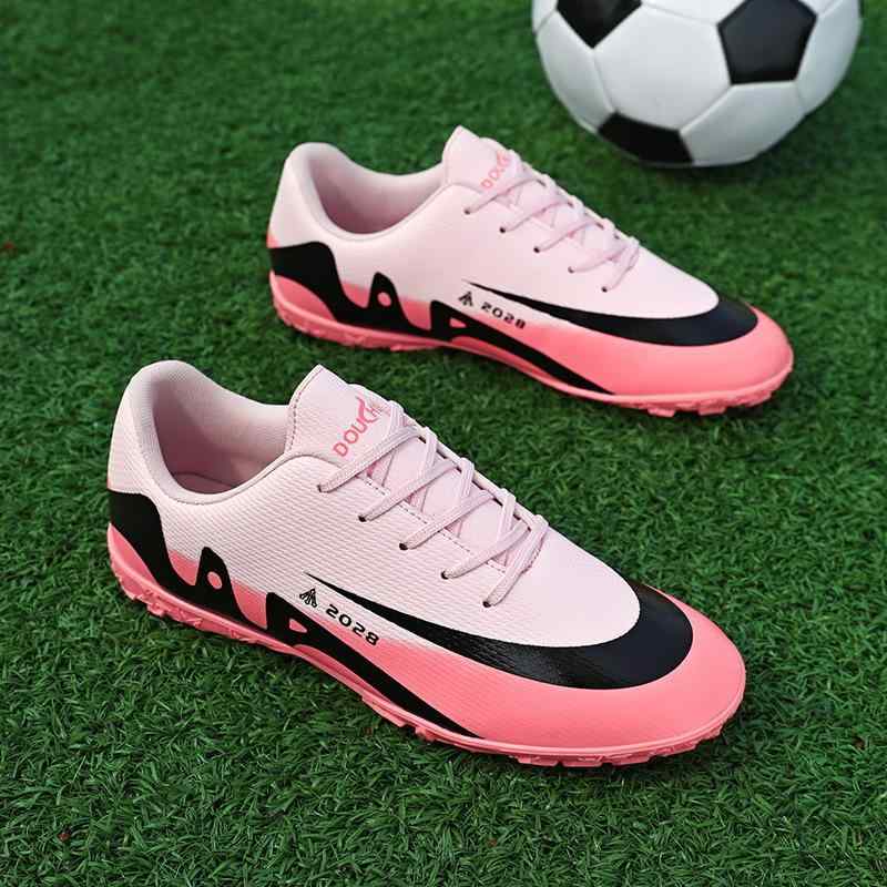 Unisex soccer shoes for kids, juniors, and adults. Features include non-slip soles, low-cut design, and comfortable fit for competitive play, practice, and sports activities. Lightweight, easy to move in, and comfortable for extended wear.