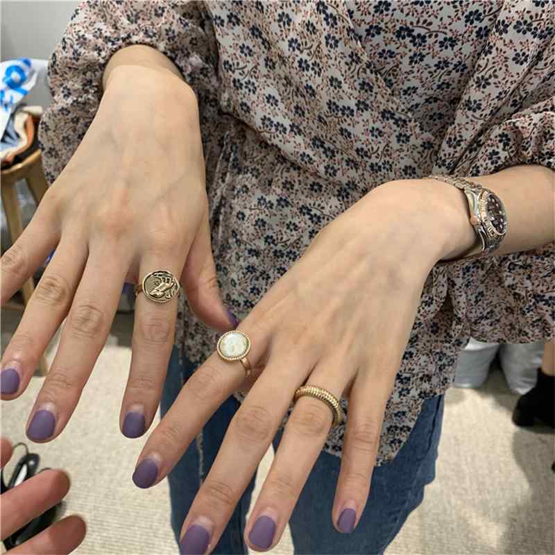 Other - リング セット ゴールド メタル ビジュー ヴィンテージ調 バロック ウェーブ 重ね付け 韓国ファッション インスタ映え お洒落 トレンド 上品 高見え