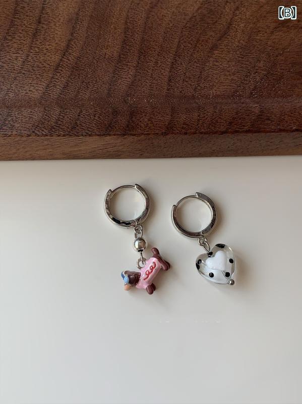 レディース ネックレス ピアス セット パール ダックスフンド 犬 ハート ピンク チョーカー 鎖骨 華奢 大人可愛い カジュアル ガーリー デイリー プレゼント ギフト アニマルモチーフ ジュエリー アクセサリー