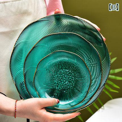 フルーツボウル ガラス ゴールドリム 大サイズ 北欧風 おしゃれ 食器 プレート 果...