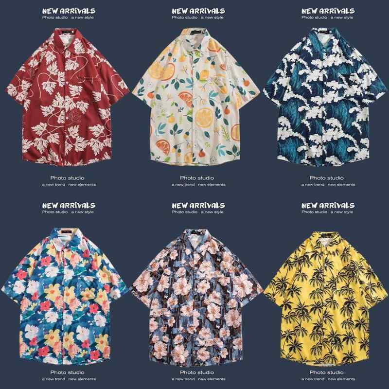 Rakuten - 男女兼用 セットアップ アロハシャツ 半袖 花柄 ボタニカル柄 ビーチウェア 上下セット ハワイアン ゆったり オーバーサイズ 旅行 リゾート ビーチ ペアルック カップル カジュアル 動きやすい アウトドア 海 川 プール 春 夏
