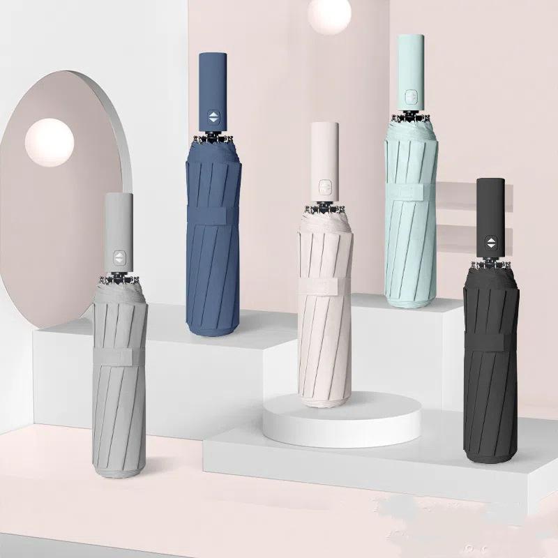Umbrella - レディース 日傘 折りたたみ傘 自動開閉 完全遮光 UVカット 晴雨兼用 大判 遮熱 撥水 耐風 裏面ブラックコーティング 2人用 紫外線対策 軽量 丈夫 大人可愛い 普段使い 梅雨 暑さ対策