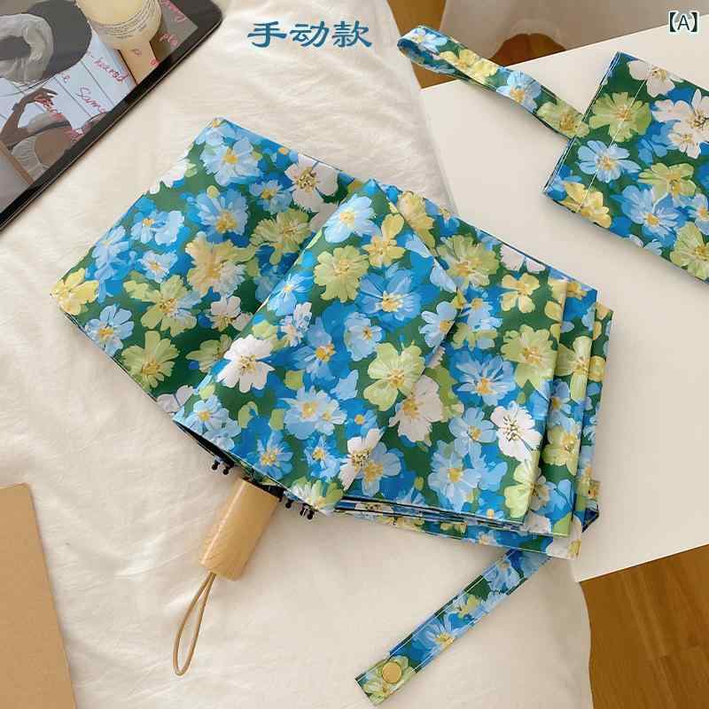 レディース 日傘 折りたたみ傘 晴雨兼用 自動開閉 ワンタッチ 小花柄 UVカット 完全遮光 遮熱 紫外線対策 裏面黒コーティング 撥水 軽量 コンパクト 携帯 便利 大人可愛い おしゃれ 雨傘 2