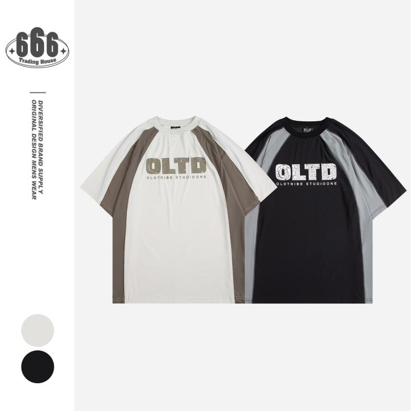 メンズ Tシャツ 半袖 ラグランスリーブ 速乾 ドライ 吸汗速乾 クルーネック トップス スポーツウェア ジャージ レトロ ストリート系 カジュアル 動きやすい 通気性 夏
