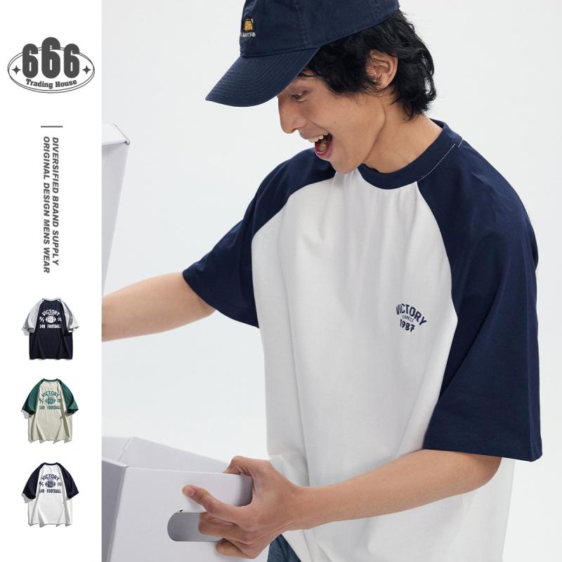 メンズ Tシャツ 半袖 ラグラン アメカジ ヴィンテージ風 カレッジ風 ゆったり オーバーサイズ クルーネック 動きやすい 楽ちん トレンド カジュアル 夏