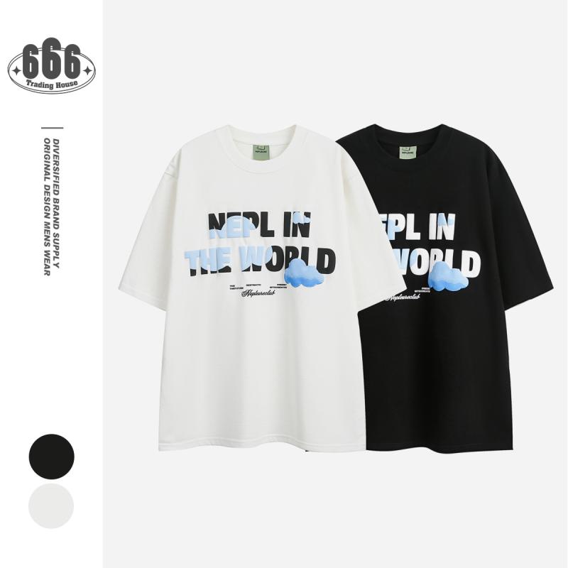 男女兼用 Tシャツ 半袖 プリント クルーネック 綿100% ゆったり カジュアル 楽ちん...