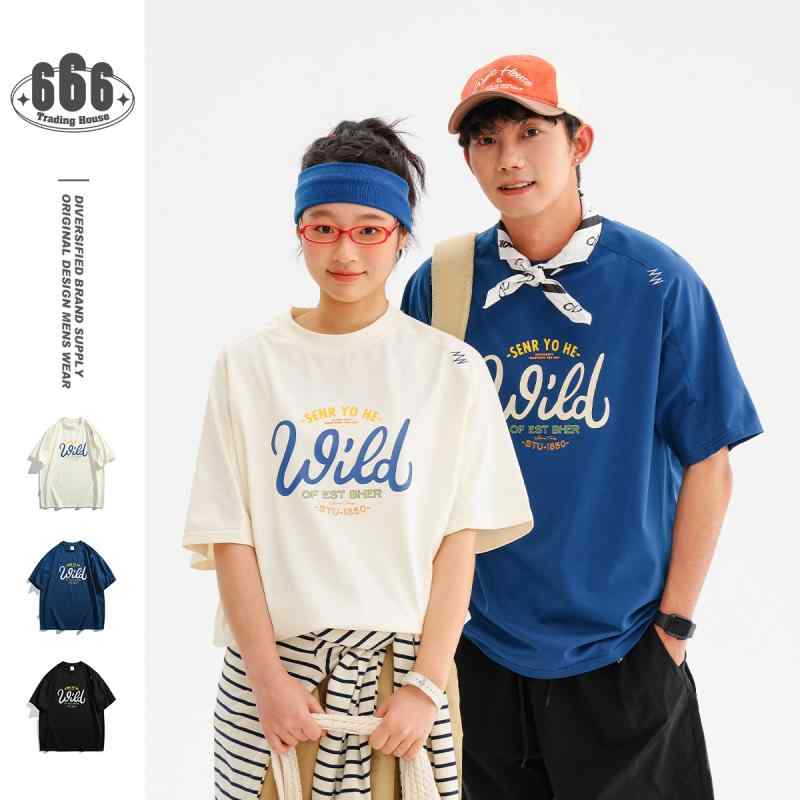 男女兼用 Tシャツ 半袖 クルーネック ゆったり オーバーサイズ ビンテージ風 ストリート系 ペアルック カップル お揃い カジュアル トレンド 夏