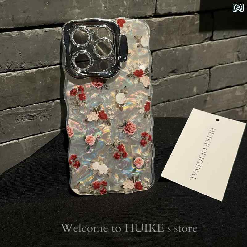 くらしのセロネのレディース スマートフォンケース スマホカバー 耐衝撃 シェル柄 花柄 フラワー カメラレンズ保護 一体型 スタンド付き 16 15 14 13 12 Pro Max 対応 落下防止 大人可愛い 上品 高見え お洒落 きれいめ｜アングル2