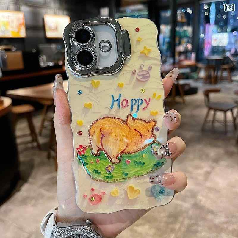 スマホケース 猫 隠しスタンド スタンド機能 折りたたみ ハンズフリー 多機種対応 ...