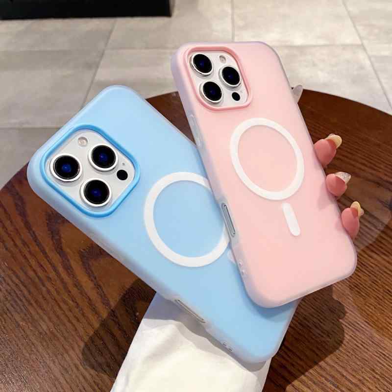 Rakuten - レディース メンズ iPhoneケース スマホケース MagSafe対応 マグネット内蔵 マット加工 さらさら質感 マカロンカラー パステルカラー ジェリーケース 半透明 耐衝撃 背面保護 指紋防止 おしゃれ 大人可愛い シンプル くすみカラー