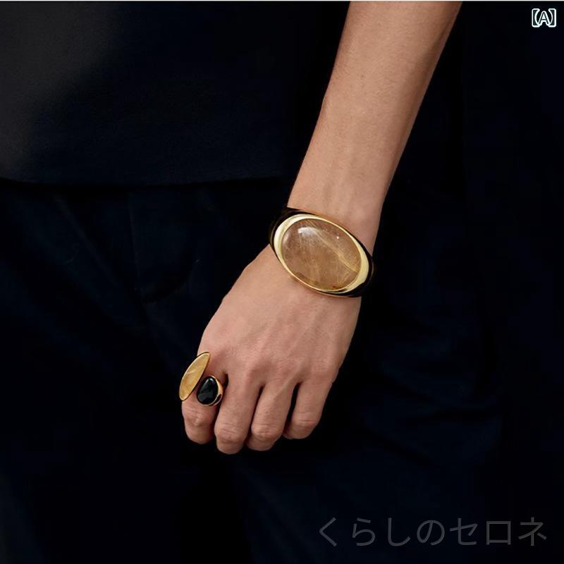ブレスレット レディース 春夏 天然茶水晶 高級感 軽奢 オリジナルデザイン シンプ...
