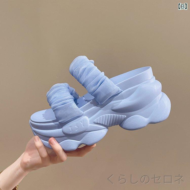 サンダル レディース 春夏 メッシュ ウェッジヒール オープントゥ ストラップ ビー...