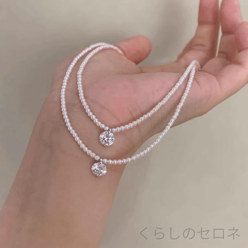 ・素材: 925シルバー・加工: 手作業・形状: U字形, ジオメトリック・チェーンスタイル: パールチェーン・ペンダント素材: 925シルバー・長さ: 41cm-50cm・重量: 約6.3g・スタイル: 軽奢・スタイル分類: ファッション通勤・対象: 女性・流行要素: パール, 自然