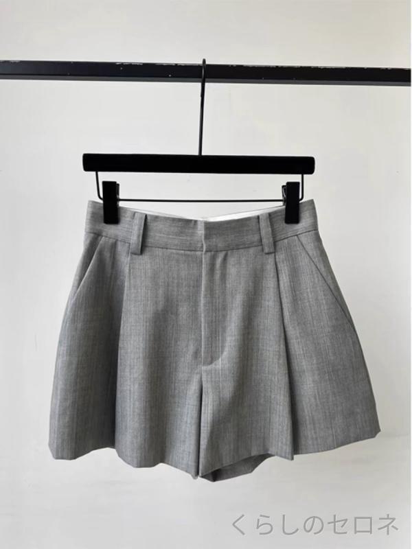 レディース ショートパンツ ハーフパンツ ハイウエスト ワイド ゆったり きれいめ カジュアル オフィス 通勤 美脚 脚…