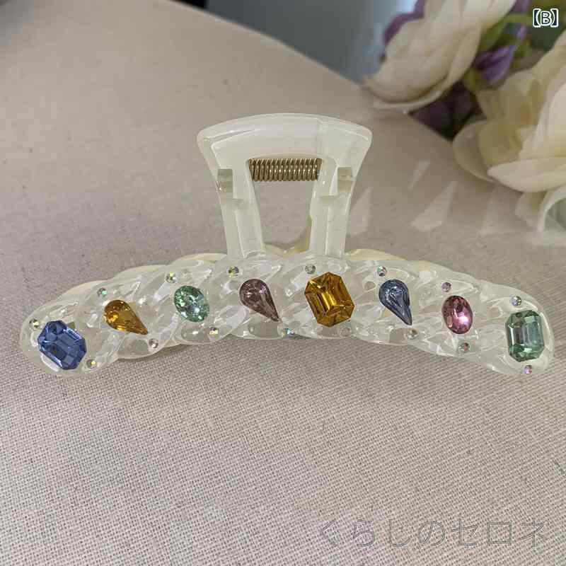 ヘアクリップ 女性 かわいい ピンク 大型 サメクリップ Y2Kスタイル 高級感 後頭部...