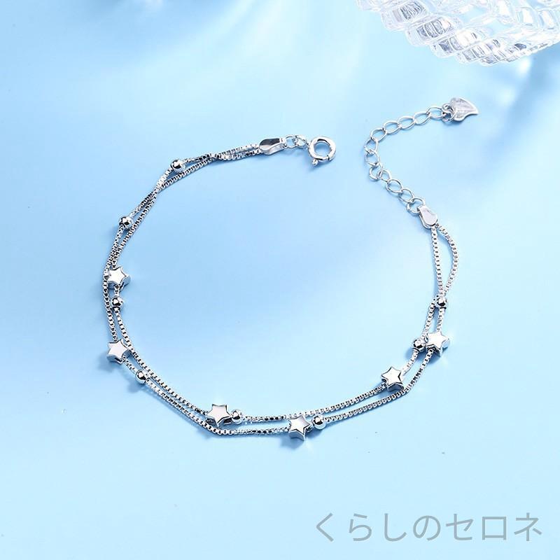 ブレスレット レディース 925シルバー 五角星 シンプル ファッション アクセサリー...