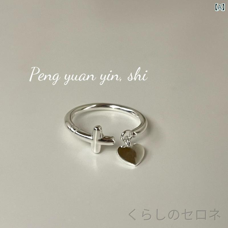 ・素材: シルバー・素材純度: 925・形状: ハート形,ジオメトリック型・加工: メッキ・スタイル: 女性用・サイズ: 調整可能・重量: 約2.4g・スタイル分類: 爽やか甘め・流行要素: ハート形