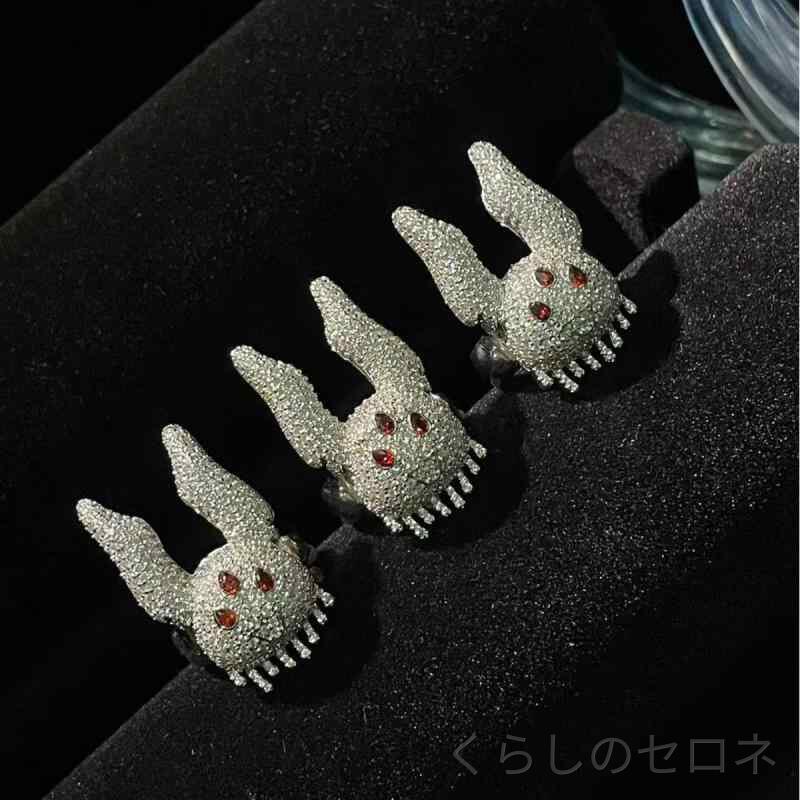 ・素材: 銅・形状: 幾何型・加工: メッキ・サイズ: 開口調整可能・デザイン要素: ウサギ・スタイル: ヒップホップ・対象: 女性用