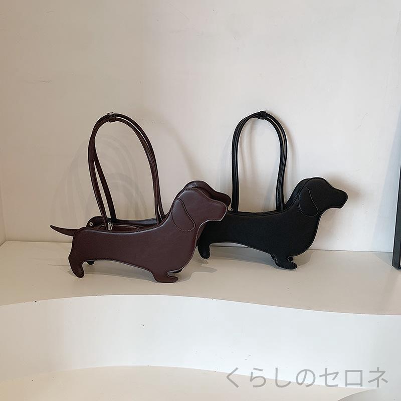 レディース ハンドバッグ ショルダーバッグ ダックスフンド 犬 モチーフ アニマル 個性的 レザー調 肩掛け ワンショルダーバッグ 大人可愛い カジュアル 秋冬 高見え デイリー おしゃれ