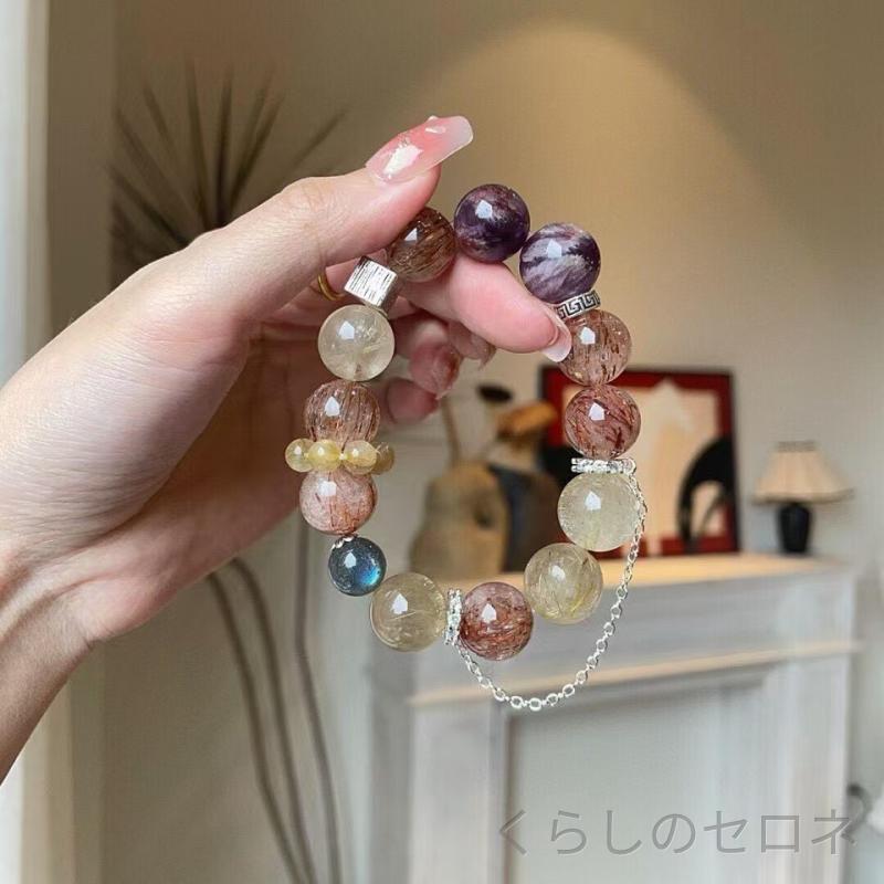 ・素材: 天然水晶・加工: 磨き・形状: 幾何型・カラー: 紫幽霊,黒金超,灰月光・サイズ: 約12mm・スタイル: 自然・スタイル分類: 清新甜美・カテゴリ: 手飾り・対象: 男女・流行要素: 福字