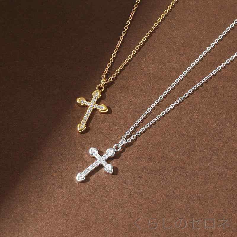 ・素材: シルバー・加工: メッキ・チェーン形状: 十字・ペンダント素材: シルバー・長さ: 41cm-50cm・色: ホワイトゴールド,ゴールド・純度: 純銀・流行要素: クロス・スタイル: ユニセックス・重量: 2.3g・対象: 女性