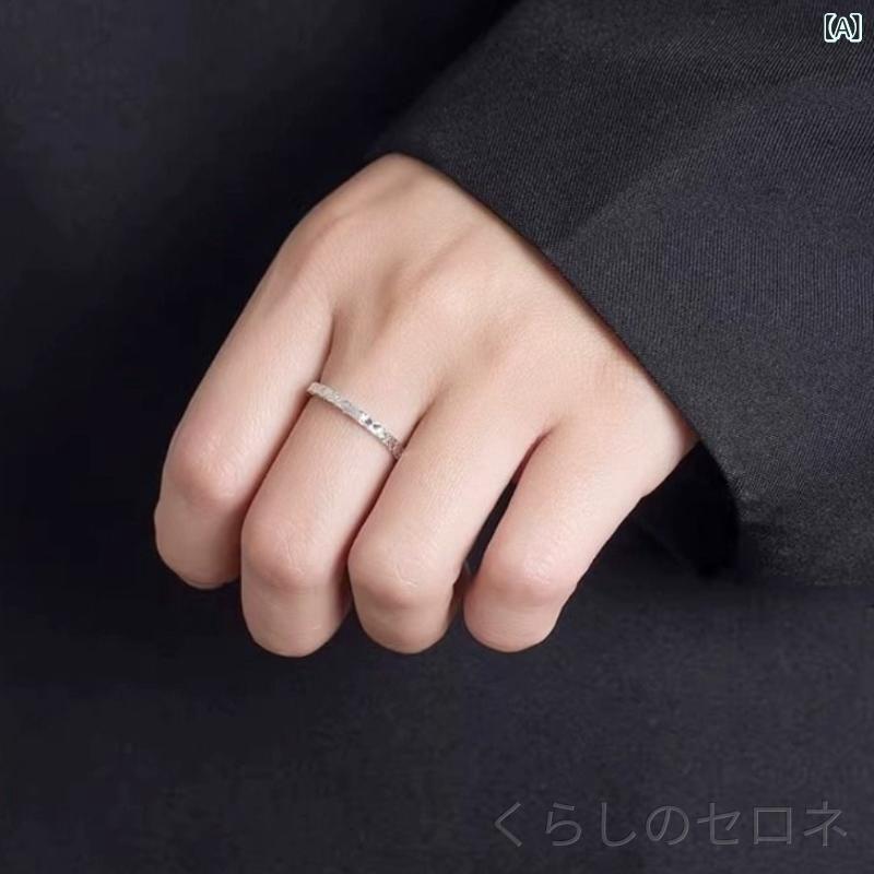指輪 レディース 純銀 999.9 実心銀 輝く三面カット 閉口デザイン アイス加工 女性...