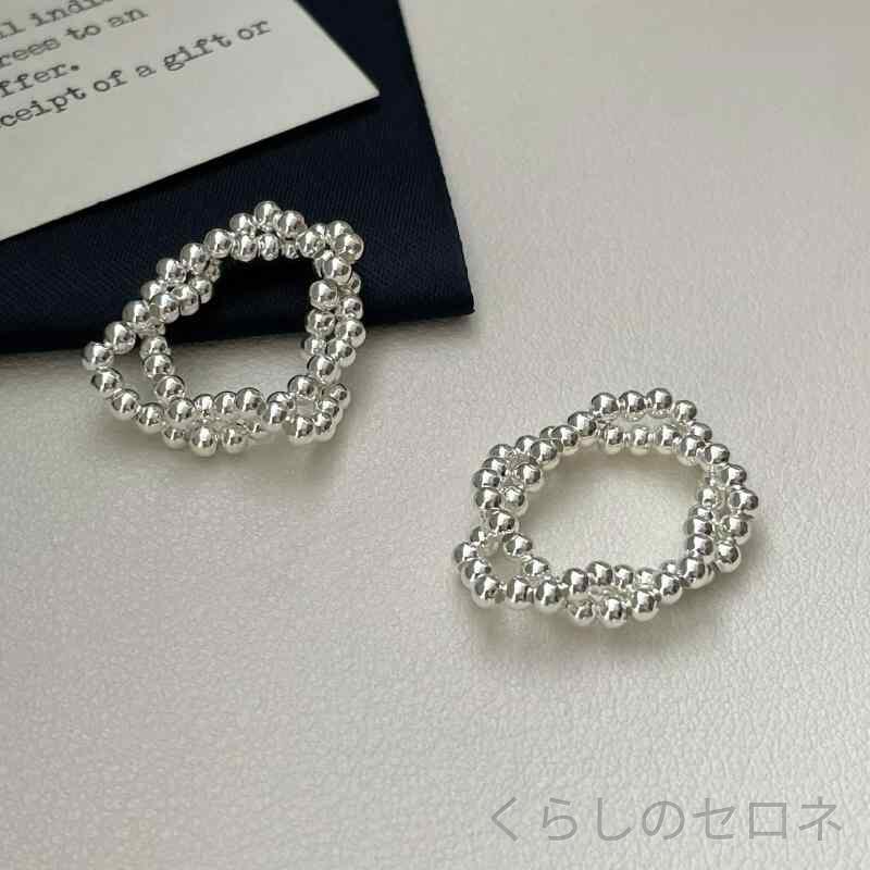 指輪 レディース 925シルバー 小さな丸ビーズ 巻きつきデザイン 上品 シンプル ニ...