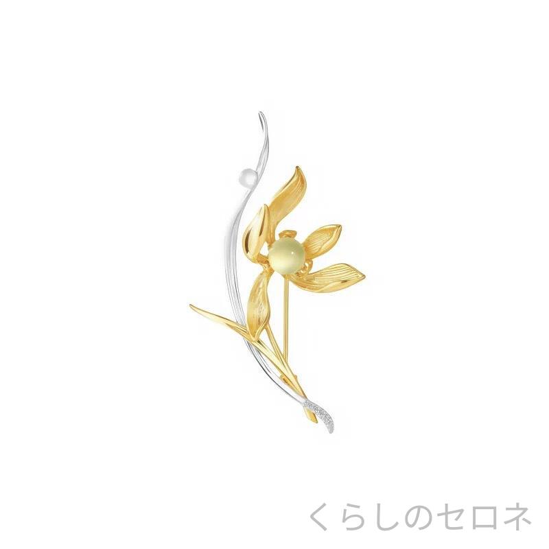 ・素材: 925シルバー・種類: 胸針・形状: 花モチーフ・加工: 電鍍・色: 蘭花・スタイル: 軽奢風・スタイル分類: ファッション通勤・対象: 女性用・用途: 記念・装飾・贈り物