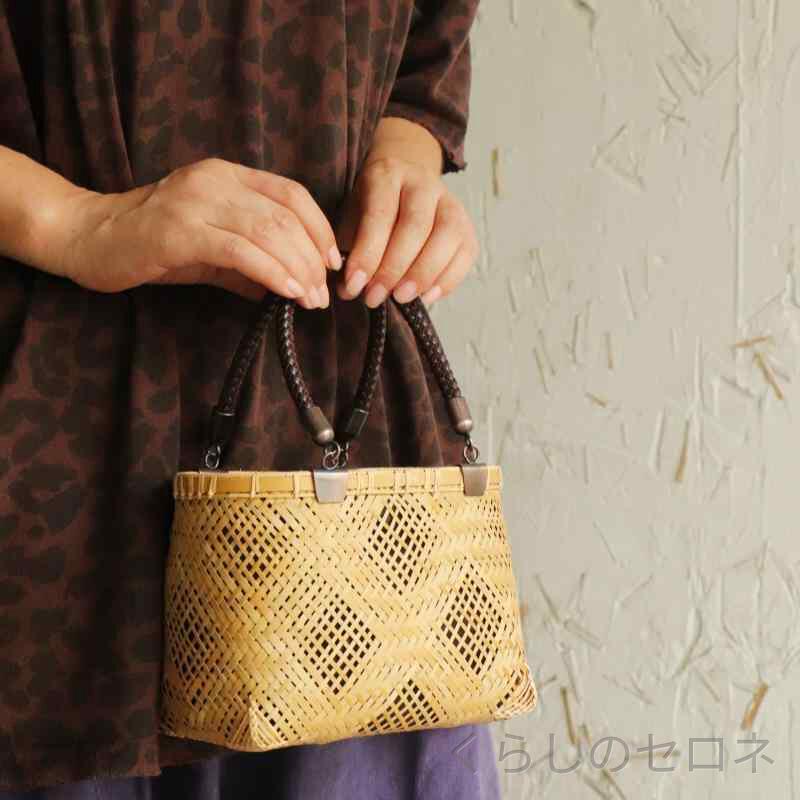 バッグ レディース 手作り 竹編み ハンドバッグ 天然竹素材 工芸品 ナチュラル 清...