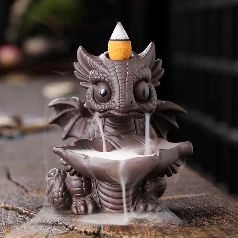 インテリア雑貨 欧風 恐竜型 倒流香炉 クリエイティブ小物 宝煙ホルダー ホームデ...