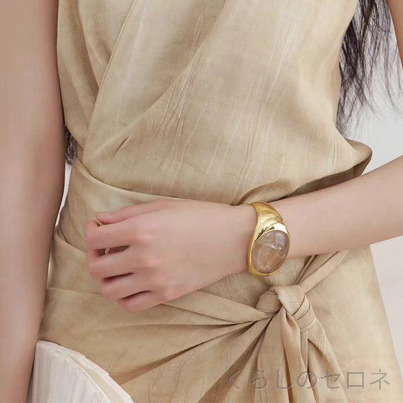 ブレスレット レディース 秋冬 天然茶水晶 高級感 軽奢 オリジナルデザイン 小众 ...