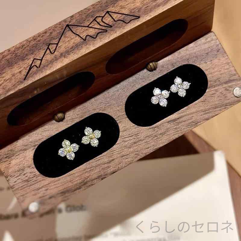 イヤリング レディース シンプル クローバー 925シルバー ファッション 耳飾り 日常使い ラッキーアイテム アクセサリー 欧米風 ジュエリー