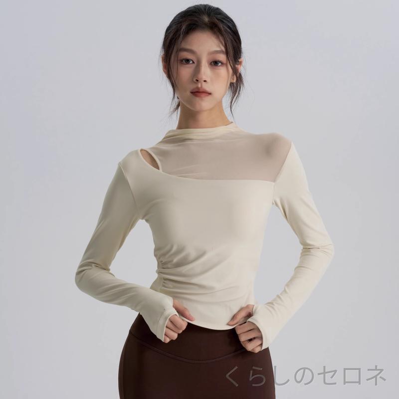 ・素材: コットン混紡（綿80%、スパンデックス20%）・裏地: コットン混紡（綿80%、スパンデックス20%）・カラー: アイボリー,ブラック,パープル,栗色・サイズ: S（40-49.5kg）,M（50-57.5kg）,L（58-65kg）,XL（65.5-72.5kg）・袖丈: 長袖・タイプ: 開襟・着丈: 腹丈・フィット: タイト・対象: 女性・機能: 通気性・用途: ランニング,フィットネス,スポーツファッション,サイクリング,射撃,卓球・バドミントン・テニス
