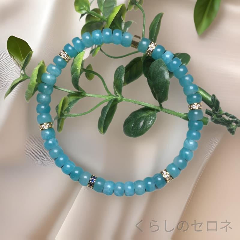 ブレスレット 天河石 薬片 直切 ビーズ 手串 DIY スタイル 水晶 アクセサリー ユニ...