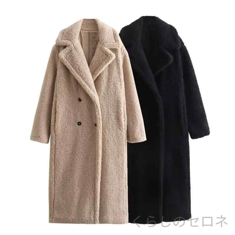 秋冬 レディース ロングコート ラムウール フリース スタンドカラー ゆったり 大きめ アウター 暖か スタイリッシュ 多用途 ファッション
