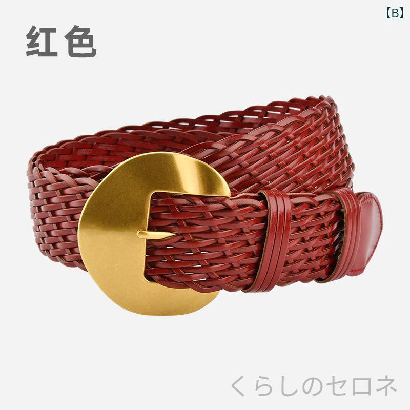 レディース ベルト メッシュベルト 編み込み デザイン シンプル レトロ ボヘミアン...