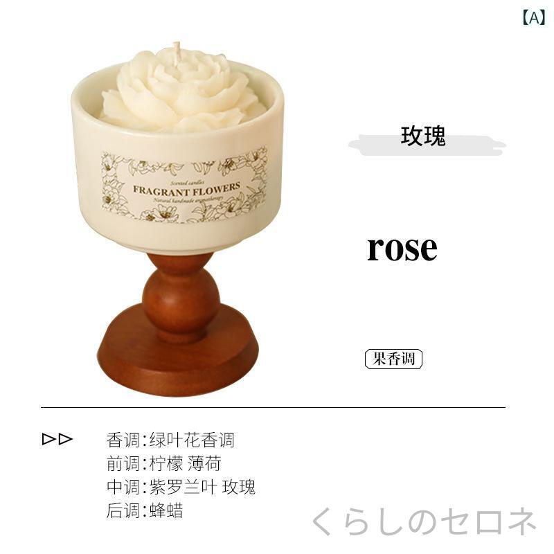 フレグランスキャンドル ツバキの香り 高級感 レトロセラミックカップ ギフトセッ...