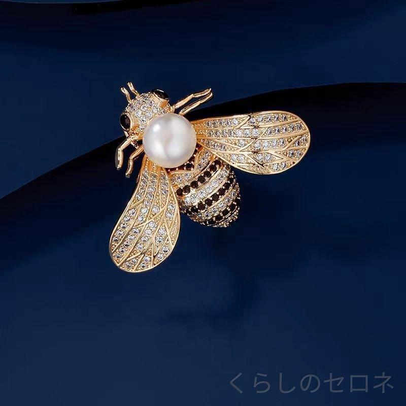 ・素材: 銅・スタイル: 女性用・形状: 動物・加工: 微細镶嵌・色: ゴールド・流行要素: 蜂・機能: 多機能・スタイル分類: ファッション通勤・種類: 胸針・流行要素分類: 動物
