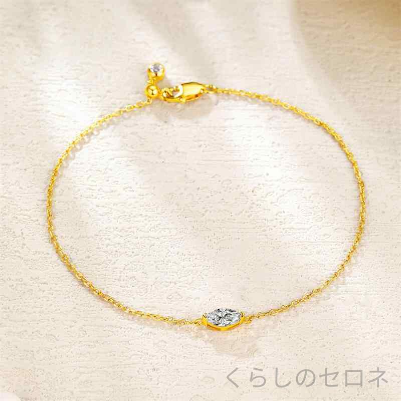 ブレスレット レディース 925シルバー 馬眼石 ジルコニア 通勤 ファッション ミッ...