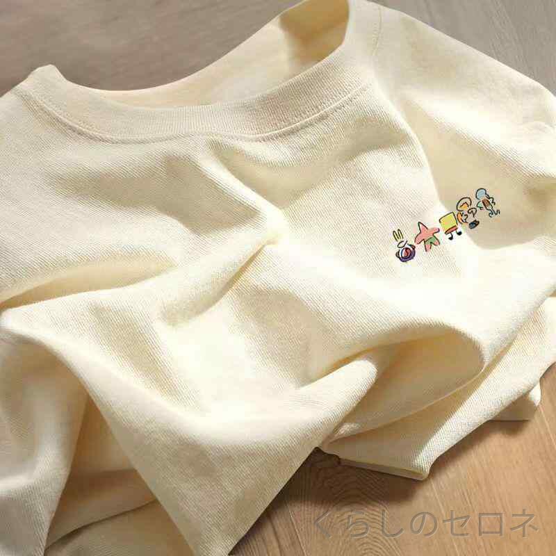 メンズ レディース 男女兼用 Tシャツ 半袖 綿100% クルーネック ゆったり ペアルッ...