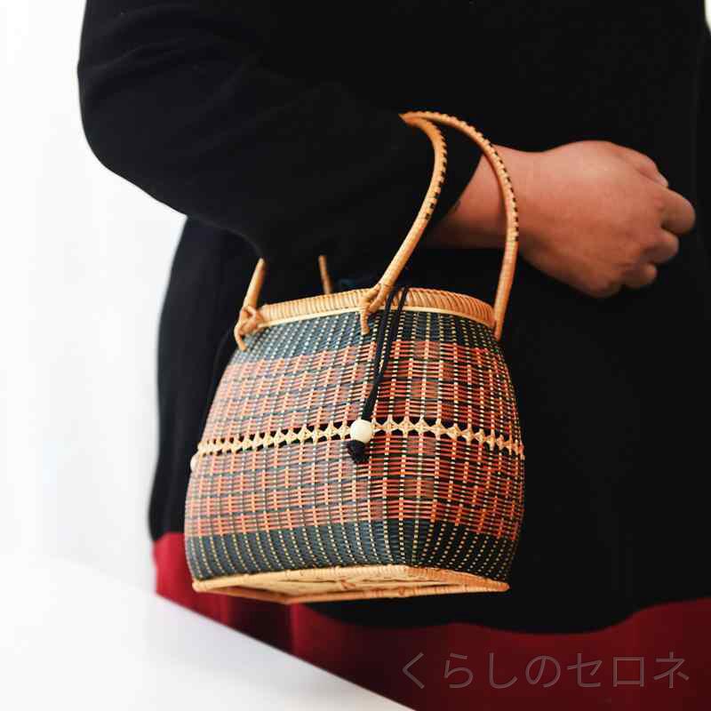 キッズ 竹編みバッグ 手提げ 小型 女の子向け 撮影小道具 舞台効果 挿画収納 かわ...