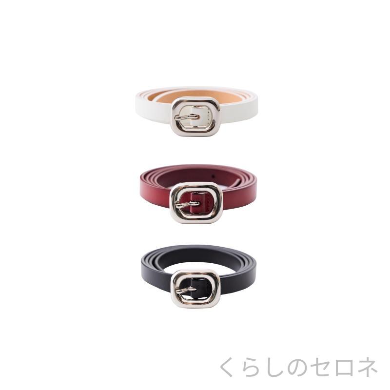 ・素材: 本革・皮質: 頭層牛革・バックル素材: アロイ・留め具: 針留め・カラー: ブラック、ホワイト、レッド・幅: 細幅（2cm未満）・加工: メッキ